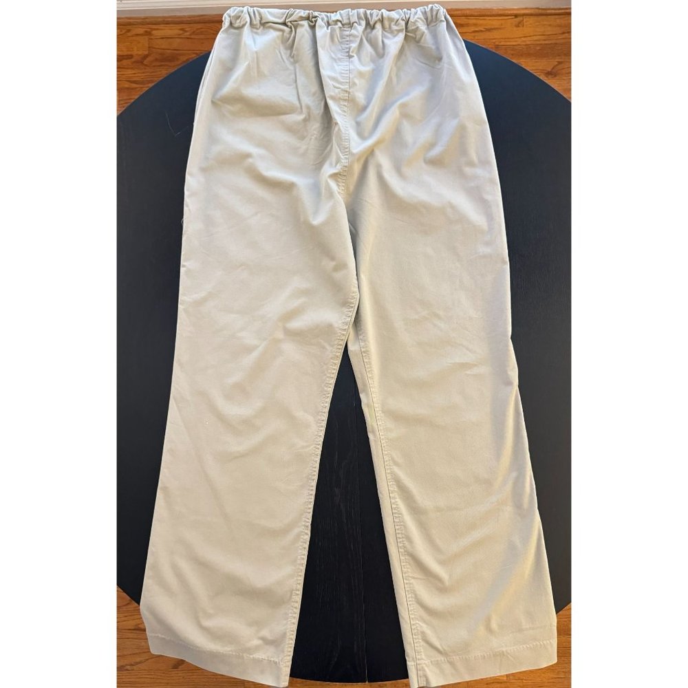 Liz Lange Maternity Khaki Pants Womens Size 16 Beige Elastic Stretch Waist Cargo - Picture 2 of 7